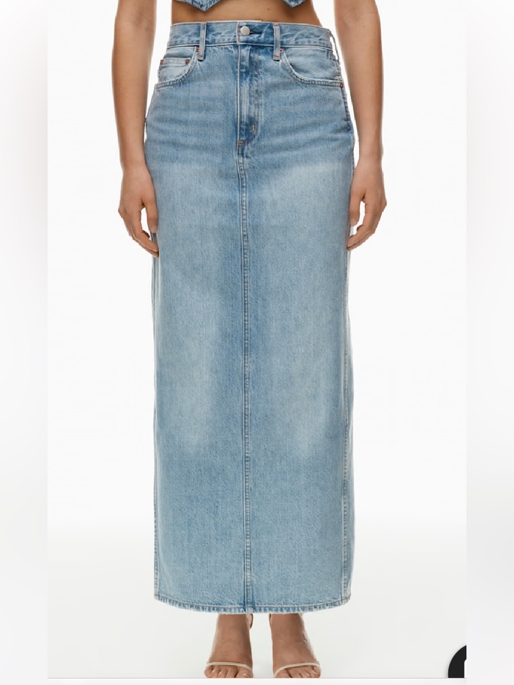 Denim Forum the 90s pencil maxi Blue Denim Maxi Skirt - size 29